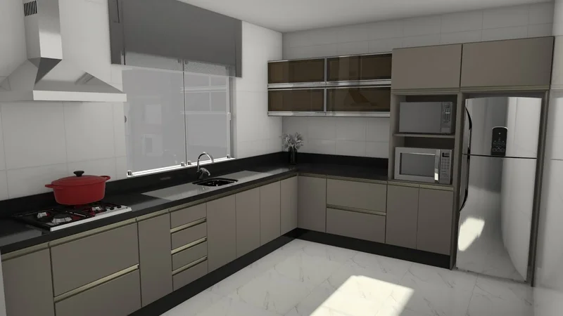 Demonstração do efeito de renderização no Promob