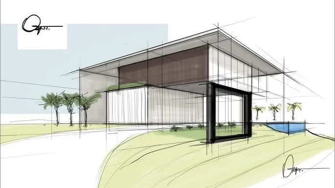 Exemplo de croqui digital com camadas e anotações