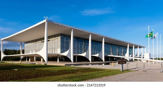 Praça dos Três Poderes em Brasília: Palácio do Planalto, Congresso Nacional e Supremo Tribunal Federal compondo o triângulo do poder