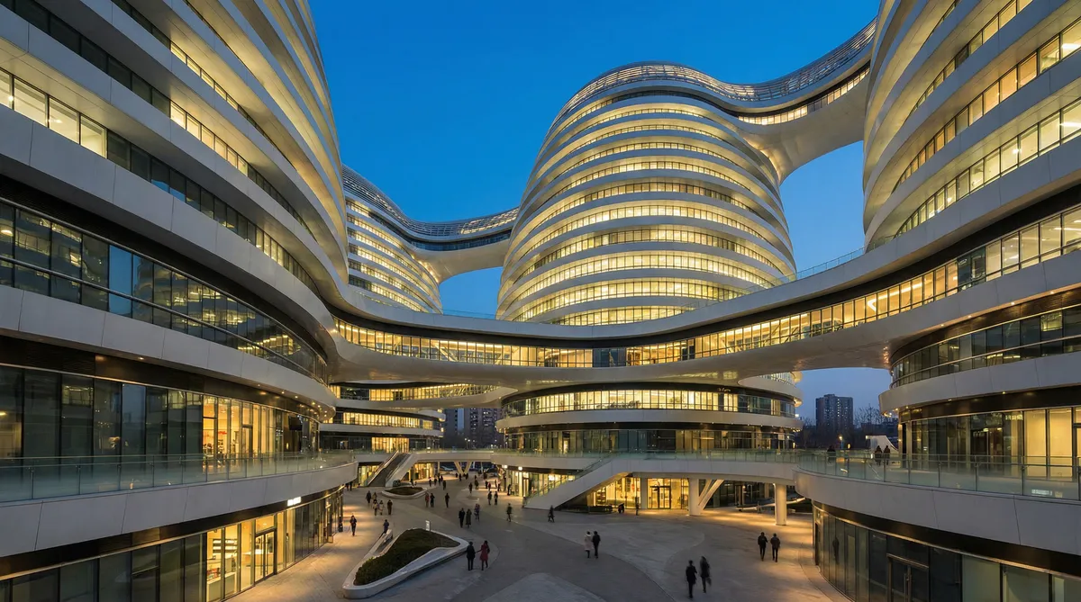 Explorando As Curvas E Espacos Do Galaxy Soho Em Pequim