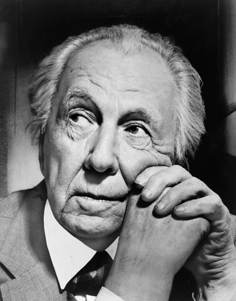 Retrato de Frank Lloyd Wright em 1954