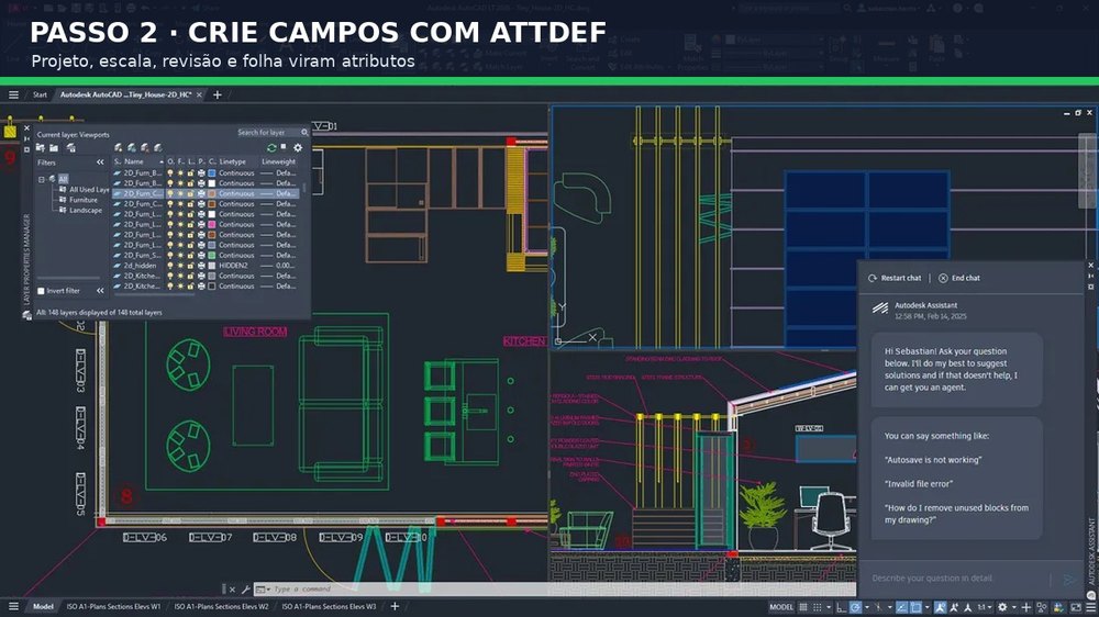 Captura real do software: Crie os campos com ATTDEF
