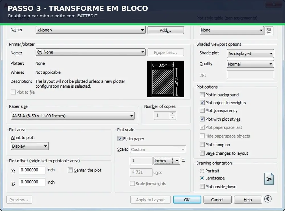 Captura real do software: Crie o bloco e teste a edição