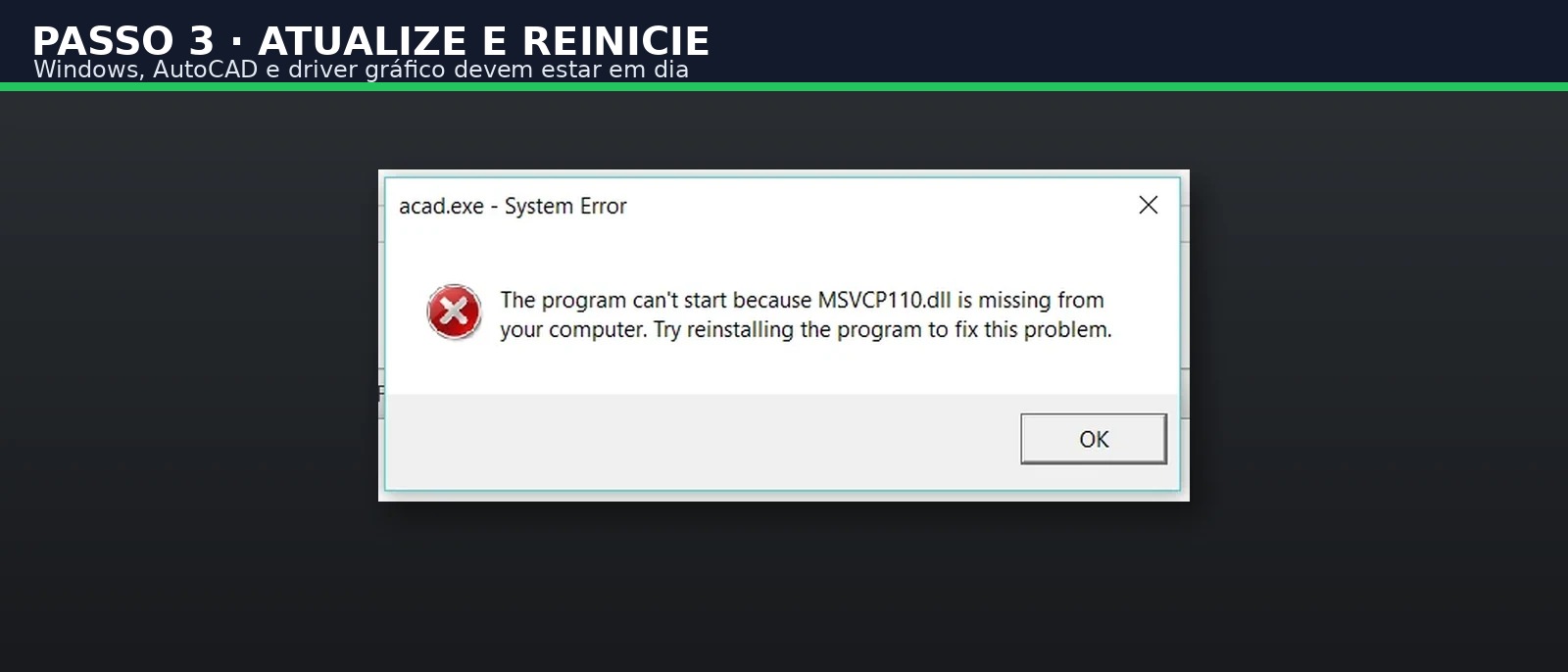 Captura real do software: Atualize aplicação e vídeo