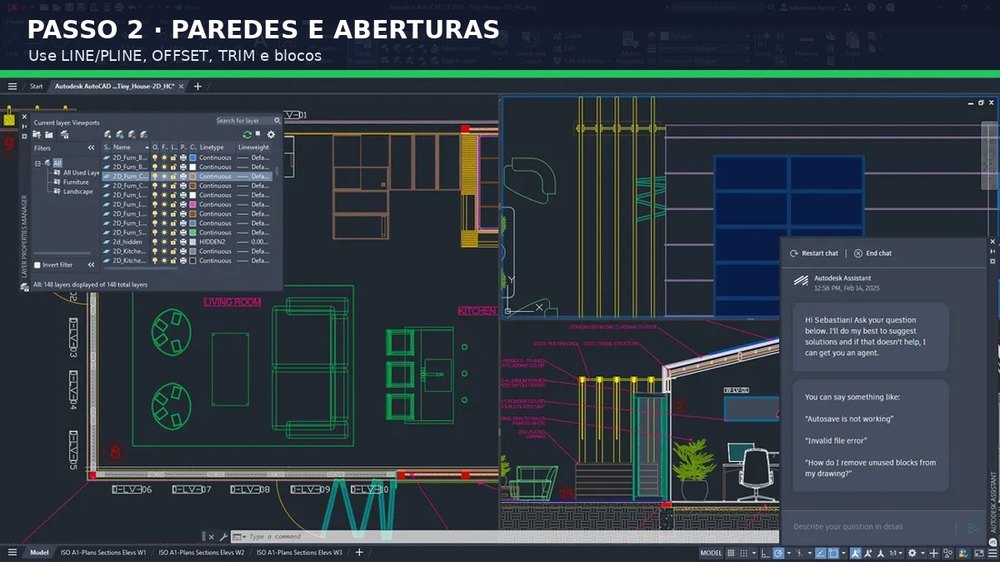 Captura real do software: Desenhe paredes e aberturas