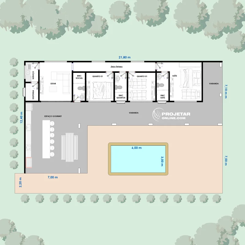 Plantas De Casas 3 Quartos