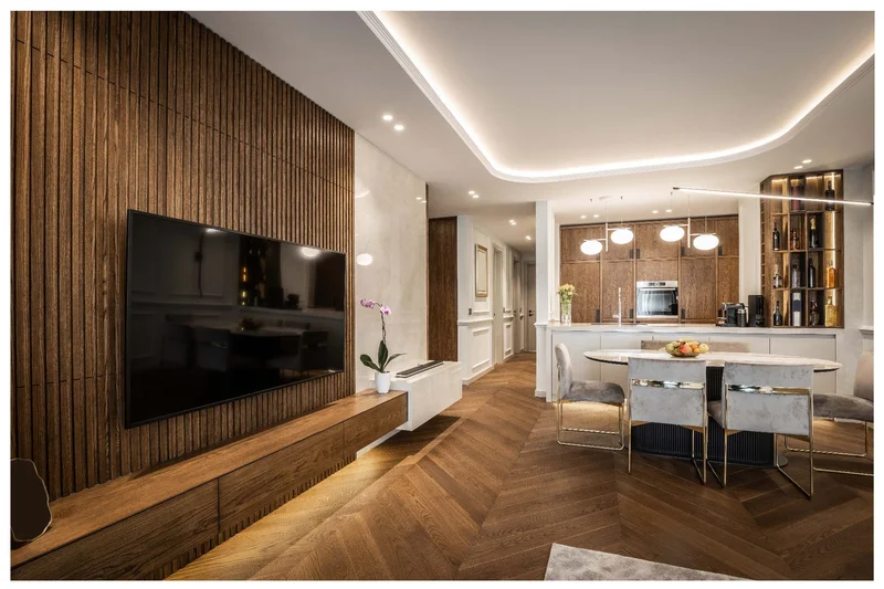 Quarto com iluminação indireta em sanca de gesso, criando um ambiente relaxante e acolhedor.